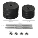 HOMCOM 20KG Adjustable Dumbbells Weight Set Hand Weight For Body Fitness