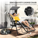 Outsunny 2 Pcs Zero Gravity Lounger Chair, Folding Reclining Chair