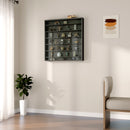 HOMCOM 7-Tier Wall Display Cabinet w/ Shelves Glass Doors