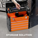 HOMCOM 4 Drawers Large Tool Box, Steel Toolbox With Handle
