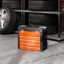 HOMCOM 4 Drawers Large Tool Box, Steel Toolbox With Handle