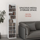 HOMCOM 260 CD Storage Unit 120 DVD Storage Tower with 9 Compartments