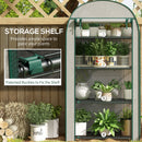 Outsunny 80 x 49 x 160cm Mini Greenhouse Portable Green House with Shelf White