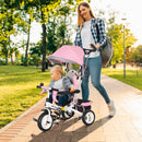 HOMCOM 6 In 1 Kids Trike, Stroller With Parent Handle