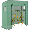 Walk-in Garden Green House with Large Roll-up Door and 2 Mesh Windows, White
