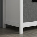 HOMCOM Shoe Bench With Cushioned Seat Fabric Drawers For Entryway Hallway White
