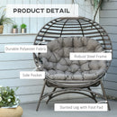 Outsunny Standing Egg Chair with Cushion - Brown