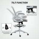 Vinsetto Mesh Office Stool, 60° Swivel Height Adjustable Chair