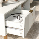HOMCOM Coffee Table, Living Room Table with Drawer and Open Shelves