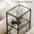 HOMCOM 4-Tier Shelving Unit Modern Glass Shelf Bookshelf For Home