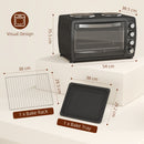 HOMCOM 36L Countertop Toaster Oven With 2 Hot Plates, Grill, Roast, Bake