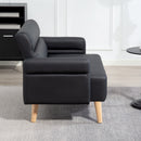 HOMCOM 2 Seater Sofa Settee, Modern Faux Leather Couch with Wood Legs