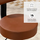 HOMCOM Adjustable Swivel Salon Chair Padded Seat Back 5 Wheels Brown