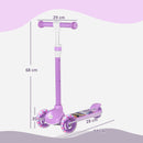 AIYAPLAY Kids 3 Wheel Scooter For 2-6 Years Old W/ Adjustable Height