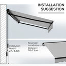 Outsunny 3 X 2m Electric Retractable Awning, Aluminium Frame - Grey