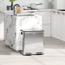 HOMCOM 2 X 20L Dual Kitchen Bin Pedal Bin For Recycling And Waste