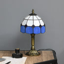 HOMCOM Antique Table Lamp, For Bedroom Bedside, Bulb Not Included, Blue