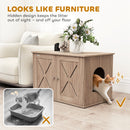 PawHut Cat Litter Box Enclosure, Litter Box Furniture, Walnut Brown