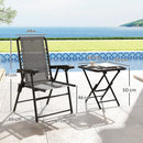 Outsunny 3 Pieces Folding Garden Bistro Set with Cup Holders, Khaki