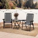 Outsunny 3 Pieces Folding Garden Bistro Set with Cup Holders, Khaki
