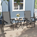 Outsunny 3 Pieces Folding Garden Bistro Set with Cup Holders, Khaki