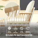 Outsunny 4 Seater Rattan Garden Sofa Set With Glass Top Coffee Table