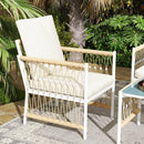 Outsunny 4 Seater Rattan Garden Sofa Set With Glass Top Coffee Table