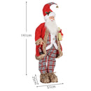 HOMCOM 141cm Animated Life Size Santa Claus With Sound Activated For Party