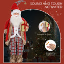 HOMCOM 141cm Animated Life Size Santa Claus With Sound Activated For Party