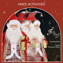 HOMCOM 141cm Animated Life Size Santa Claus With Sound Activated For Party