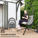 Outsunny PE Hanging Swing Chair W/ Thick Cushion, Patio Hanging Chair, Black
