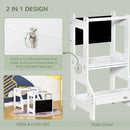 HOMCOM 2 in 1 Kids Kitchen Step Stool -  White