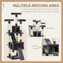 PawHut Cat Tree Scratcher Activity Centre, Condo Scratching Post Toy Bed