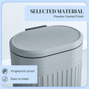 HOMCOM 20L Pedal Bin, Metal Kitchen Bin With Soft-close Lid, Grey