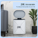 HOMCOM 20L Pedal Bin, Metal Kitchen Bin With Soft-close Lid, Grey