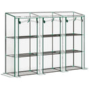 Outsunny 3 Tier Lean-to Mini Greenhouse With Plastic Cover, Clear