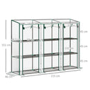 Outsunny 3 Tier Lean-to Mini Greenhouse With Plastic Cover, Clear