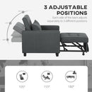 HOMCOM Convertible Single Chair Bed with Upholstered Fabric