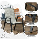 Outsunny Wicker Dining Chairs Set of 4, Stackable Outdoor Chairs