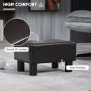 HOMCOM Chic Faux Leather Footstool Ottoman Cube With 4 Plastic Legs Brown