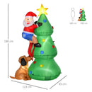 HOMCOM  Inflatable Christmas Tree 1.8m , LED Lighted with Santa Claus Dog Decoration