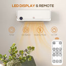 HOMCOM 1000W/2000W Wall Downflow Heater 10-49°C Temperature w/ Timer Remote