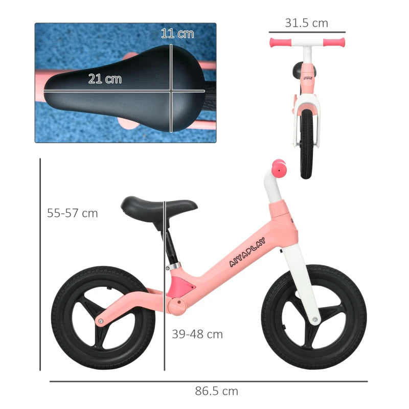 AIYAPLAY Balance Bike for Ages 30-60 Months -Pink