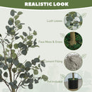 HOMCOM Artificial Plant, Faux Silk Eucalyptus Tree, 150cm