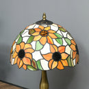 HOMCOM Stained Glass Table Lamp, Handmade Antique Bedside Lamp