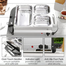 HOMCOM 4.5L Electric Food Warmer Buffet Server with Lids Cool Touch Handles