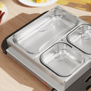 HOMCOM 4.5L Electric Food Warmer Buffet Server with Lids Cool Touch Handles