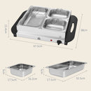 HOMCOM 4.5L Electric Food Warmer Buffet Server with Lids Cool Touch Handles