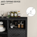 HOMCOM Cupboard with Adjustable Shelf, Open Compartment, 2 Drawers