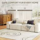 HOMCOM Swirl Pattern Washable Rug, Allergy-Friendly Floor Carpet, Cream